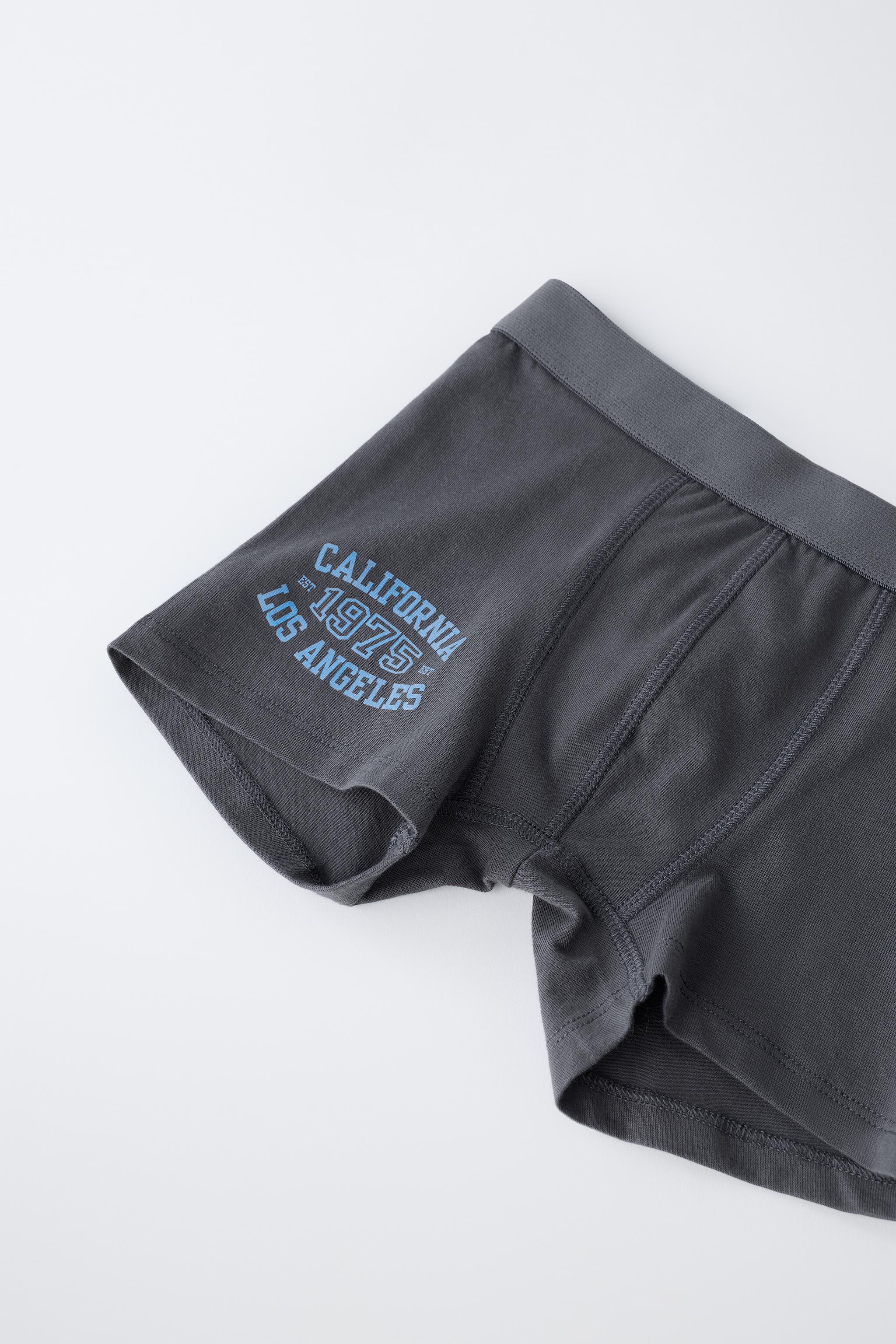 AGES 6-14 / FIVE-PACK OF TEXT PRINT BOXERS